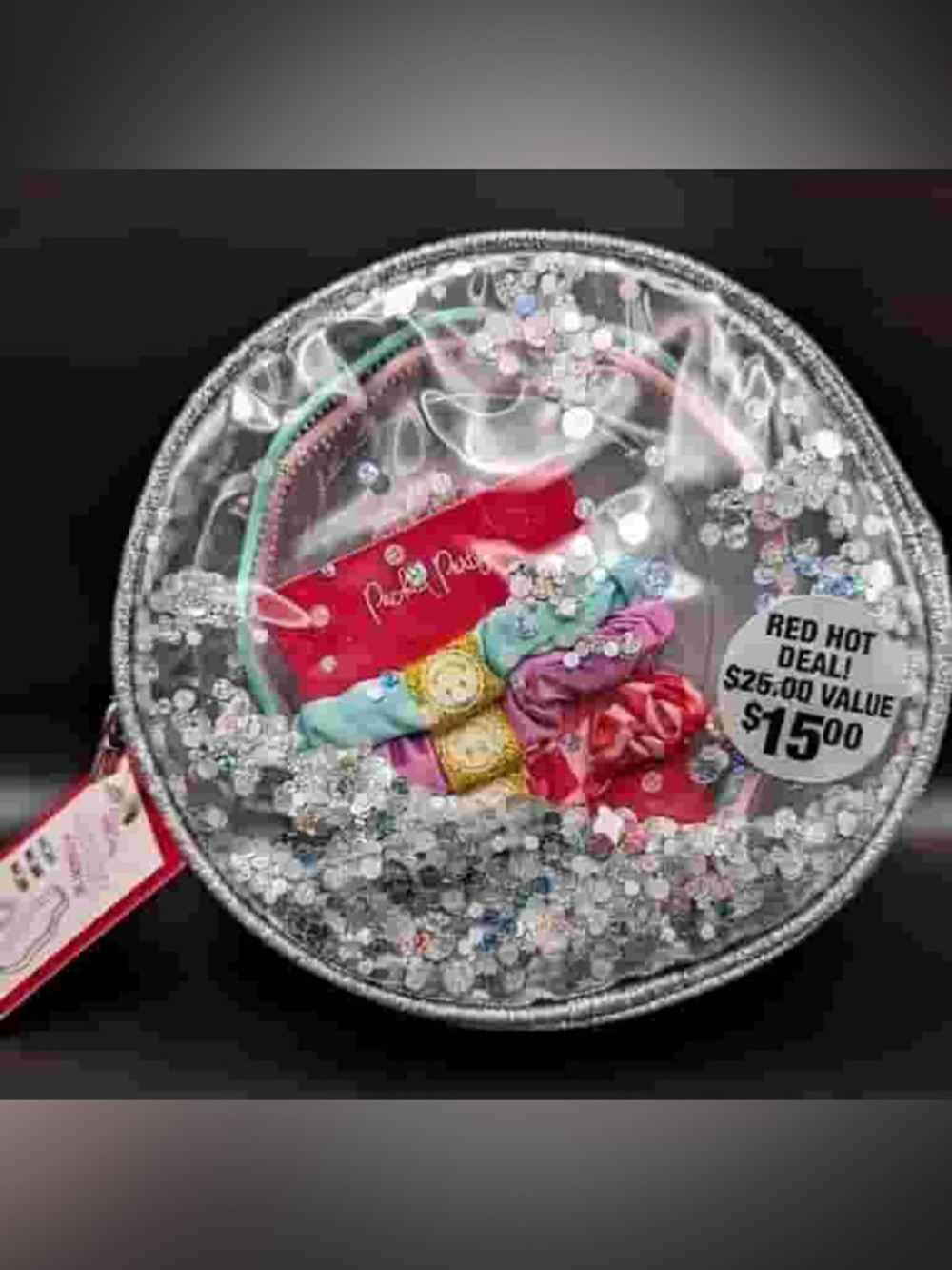 Packed Party Hair Party Accessory Set in Glitter Confetti Cosmetic Case